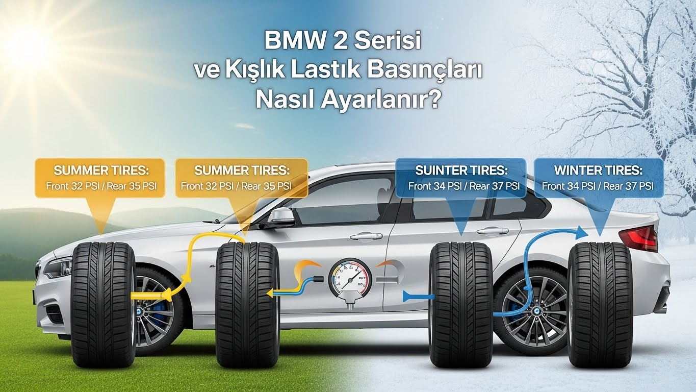 BMW 2 Serisi Yaz ve Kış Lastiklerinde Doğru Hava Basıncı Nasıl Ayarlanır?