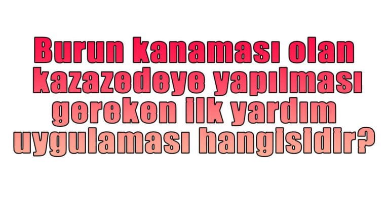 Burun kanaması olan kazazedeye yapılması gereken ilk yardım uygulaması hangisidir?
