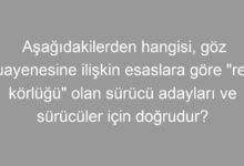 Aşağıdakilerden hangisi, göz muayenesine ilişkin esaslara göre "renk körlüğü" olan sürücü adayları ve sürücüler için doğrudur?