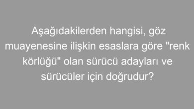 Aşağıdakilerden hangisi, göz muayenesine ilişkin esaslara göre "renk körlüğü" olan sürücü adayları ve sürücüler için doğrudur?
