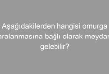 Aşağıdakilerden hangisi omurga yaralanmasına bağlı olarak meydana gelebilir?