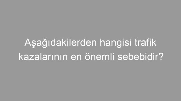 Aşağıdakilerden hangisi trafik kazalarının en önemli sebebidir?