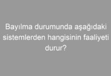 Bayılma durumunda aşağıdaki sistemlerden hangisinin faaliyeti durur?