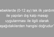 Bebeklerde (0-12 ay) tek ilk yardımcı ile yapılan dış kalp masajı uygulanması ile ilgili olarak aşağıdakilerden hangisi doğrudur?