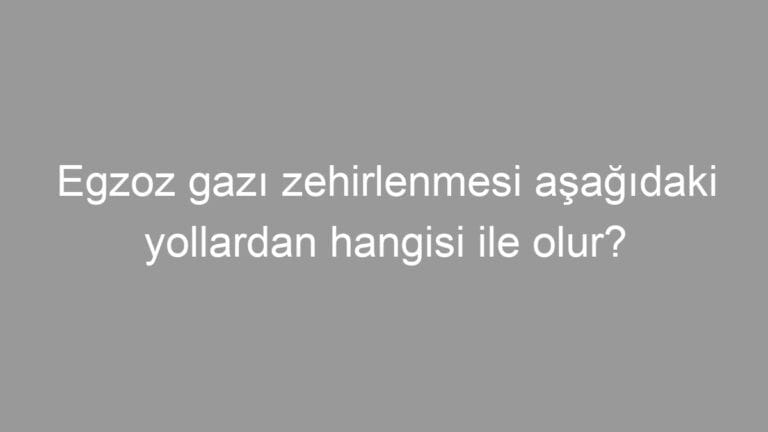 Egzoz gazı zehirlenmesi aşağıdaki yollardan hangisi ile olur?