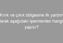 Kırık ve çıkık bölgesine ilk yardım olarak aşağıdaki işlemlerden hangisi yapılır?