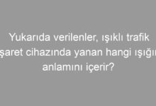Yukarıda verilenler, ışıklı trafik işaret cihazında yanan hangi ışığın anlamını içerir?