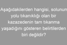 Aşağıdakilerden hangisi, solunum yolu tıkanıklığı olan bir kazazedenin tam tıkanma yaşadığını gösteren belirtilerden biri değildir?