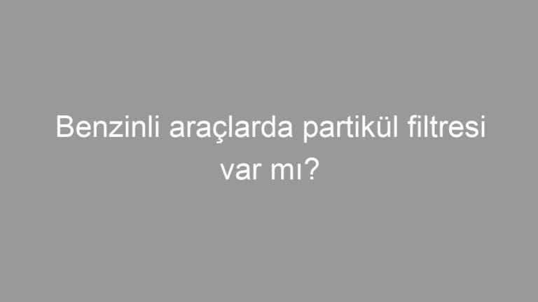 Benzinli araçlarda partikül filtresi var mı?
