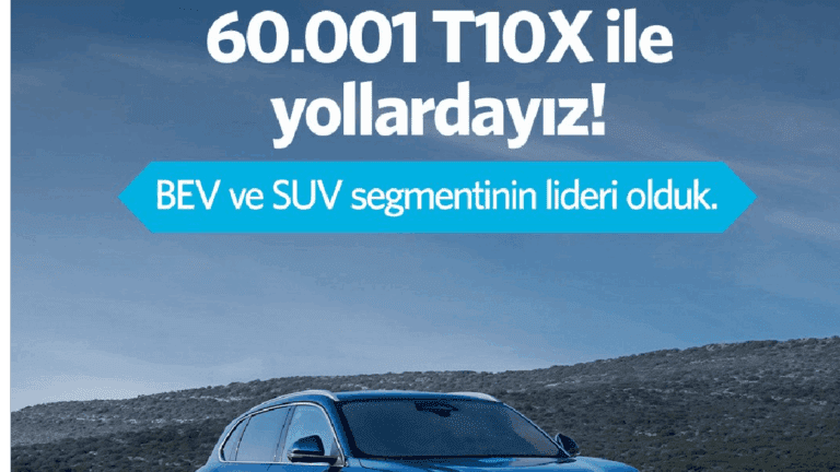 Togg T10X Rekor Kırdı: 60.001 Satışla Segment Lideri!