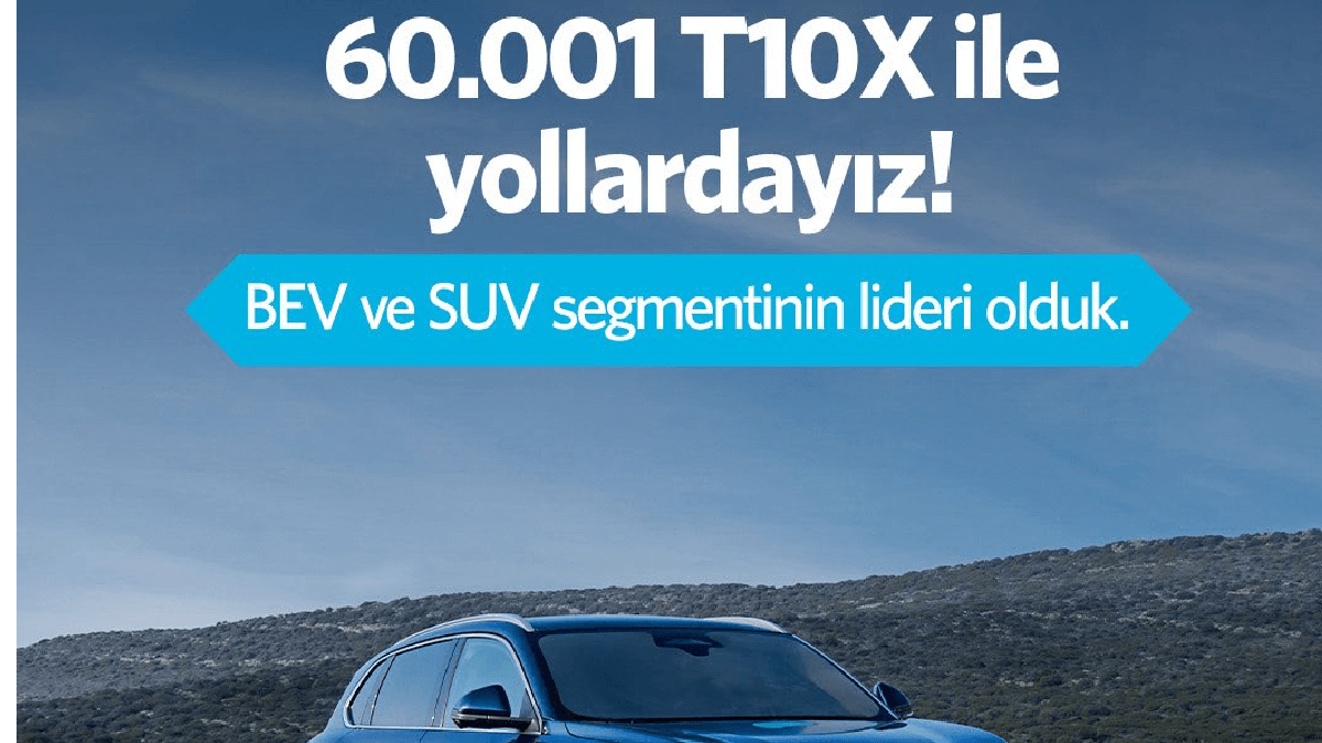 Togg T10X Rekor Kırdı: 60.001 Satışla Segment Lideri!