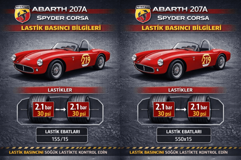 Abarth 207A Spyder Corsa Lastik Basıncı