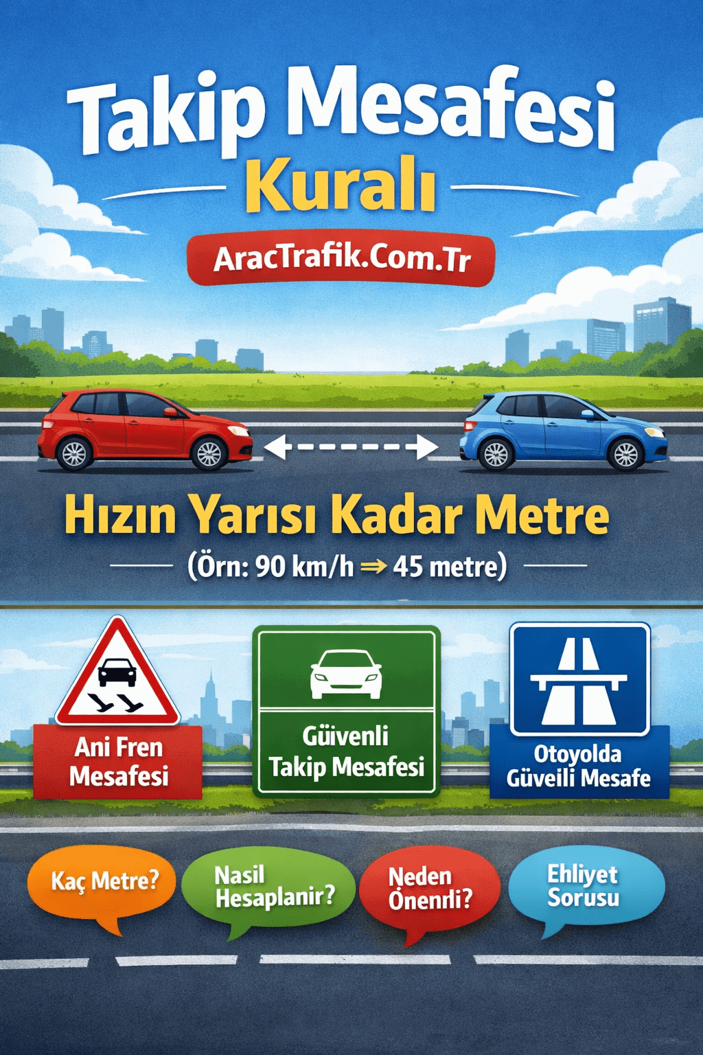 Araç kullanırken takip mesafesi