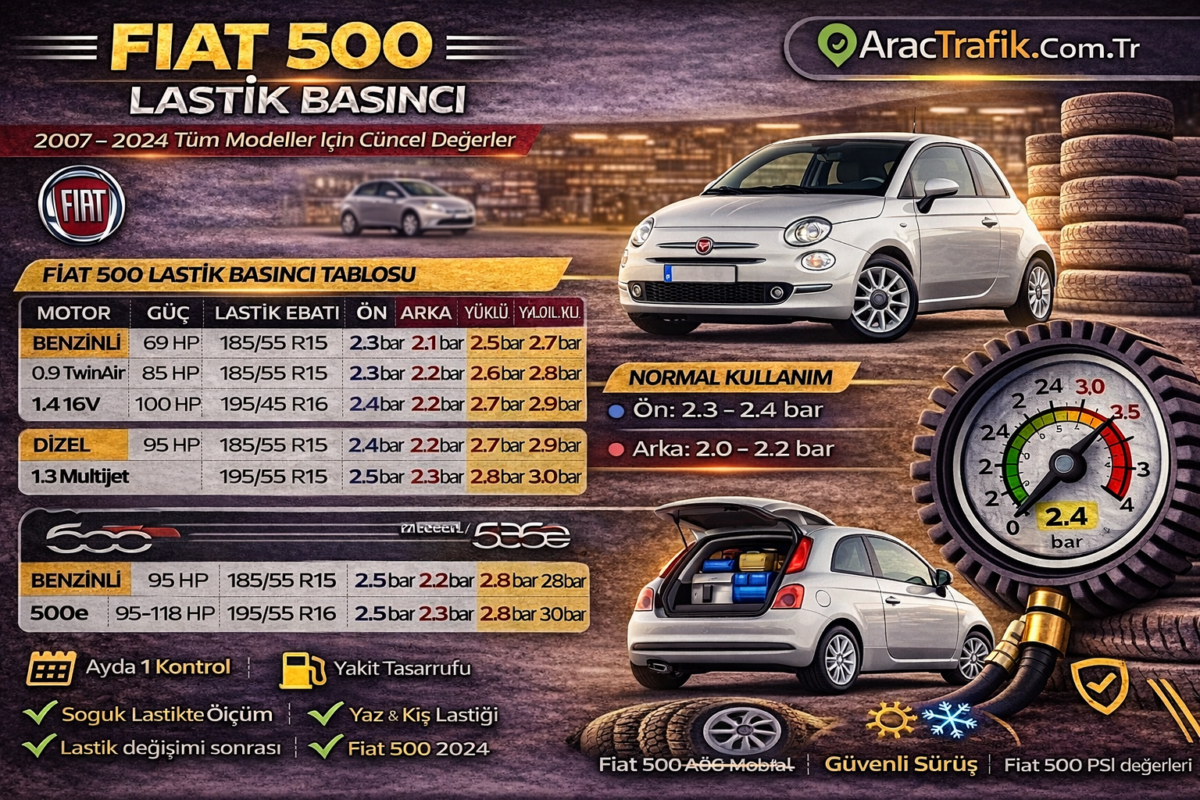 Fiat 500 lastik basıncı