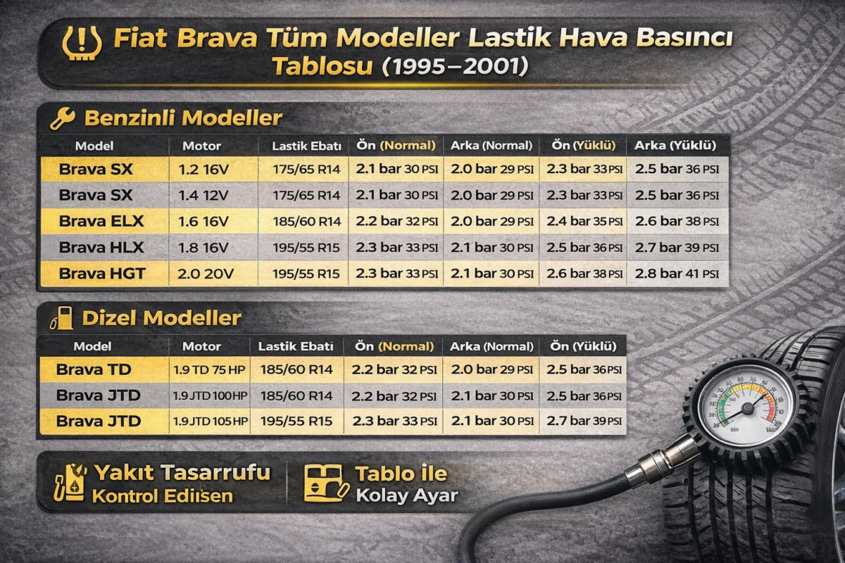 Fiat Brava Lastik Basıncı