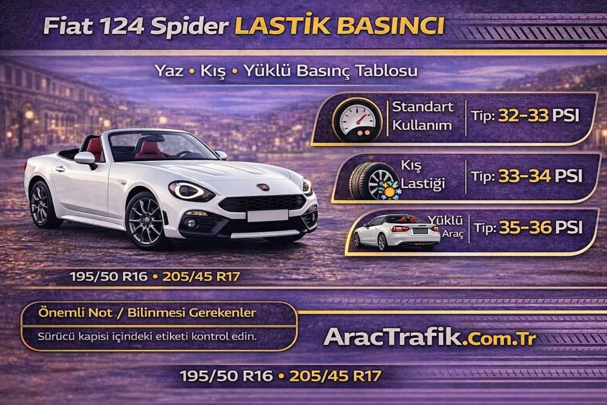 Fiat 124 Spider Lastik Hava Basıncı