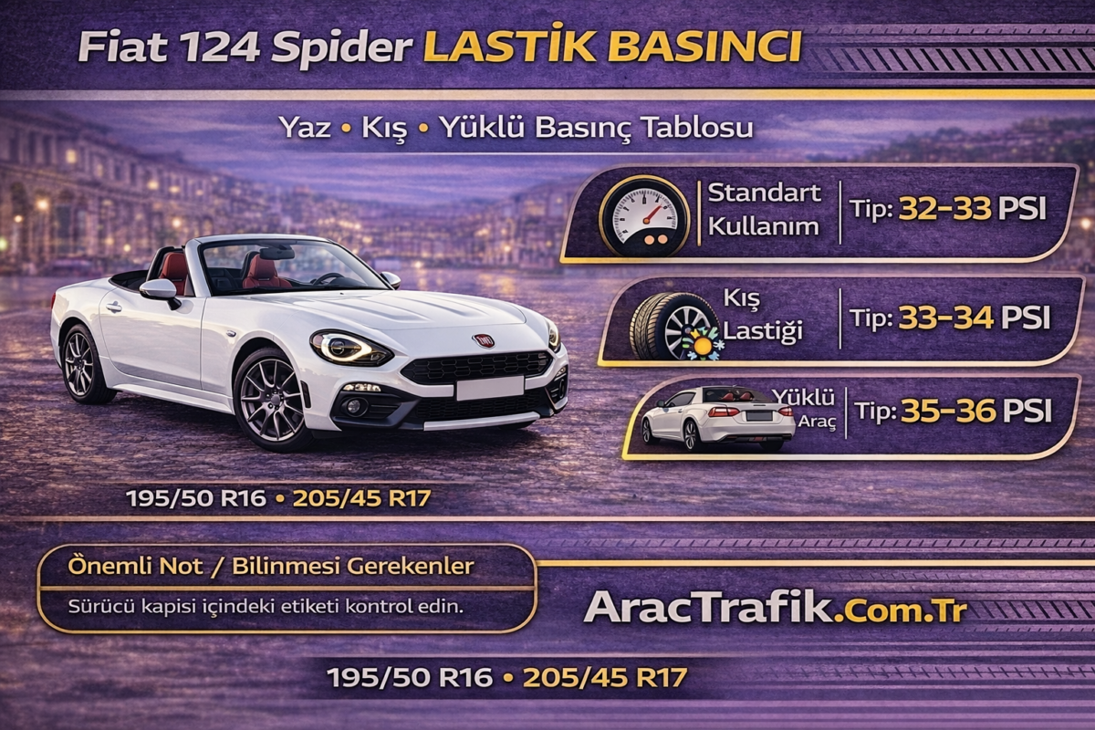 Fiat 124 Spider lastik basıncı