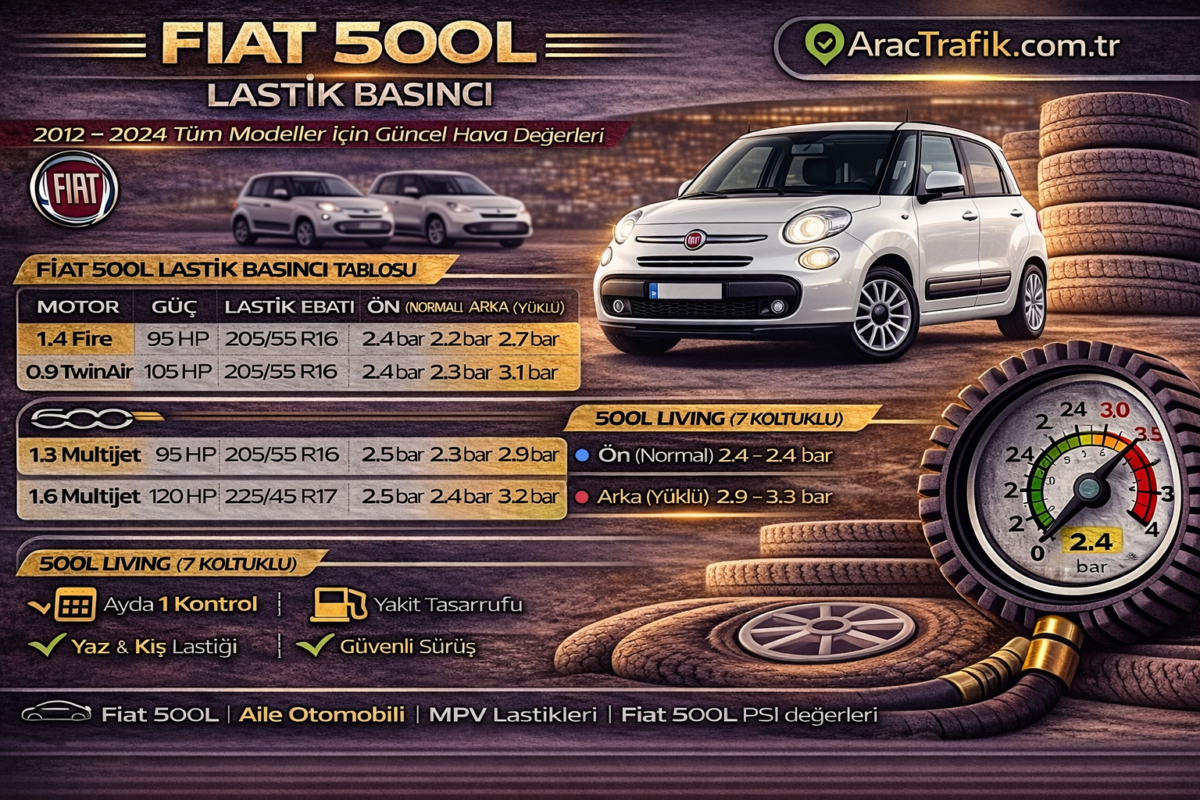 Fiat 500L Lastik Basıncı Kaç Olması Lazım