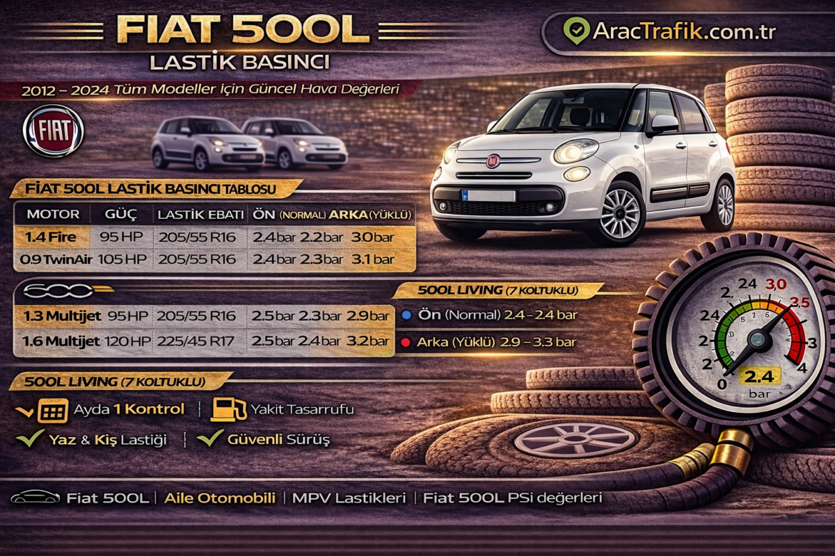 Fiat 500L Lastik Basıncı Kaç Olması Lazım