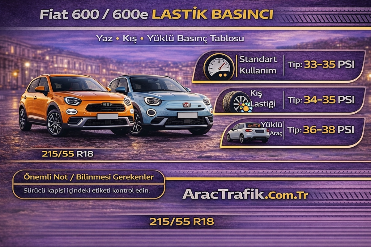 Fiat 600 ve 600e lastik hava basıncı