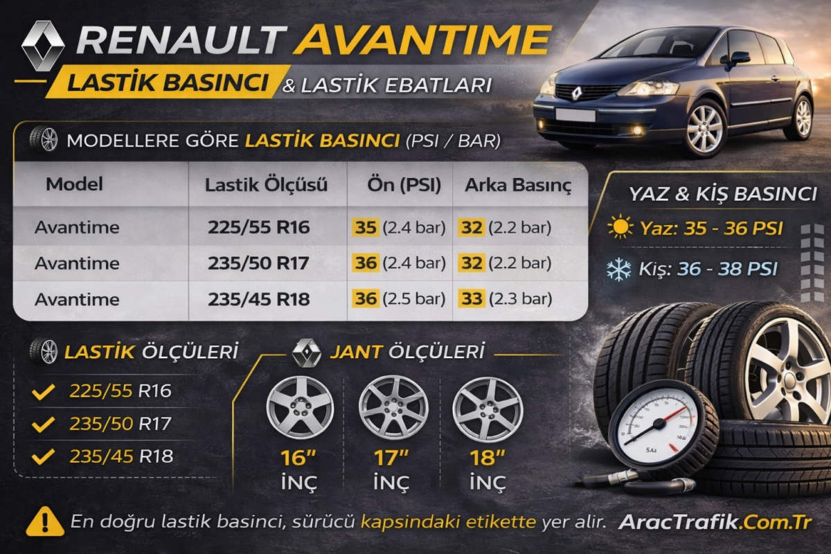 Renault Avantime Lastik Basıncı