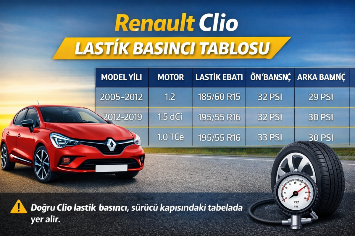 Renault Clio lastik basıncı