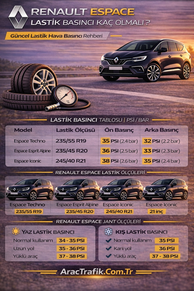 Renault Espace Lastik Basıncı