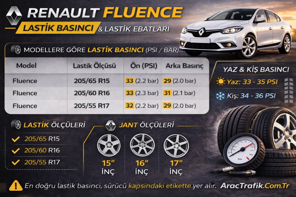 Renault Fluence Lastik Basıncı