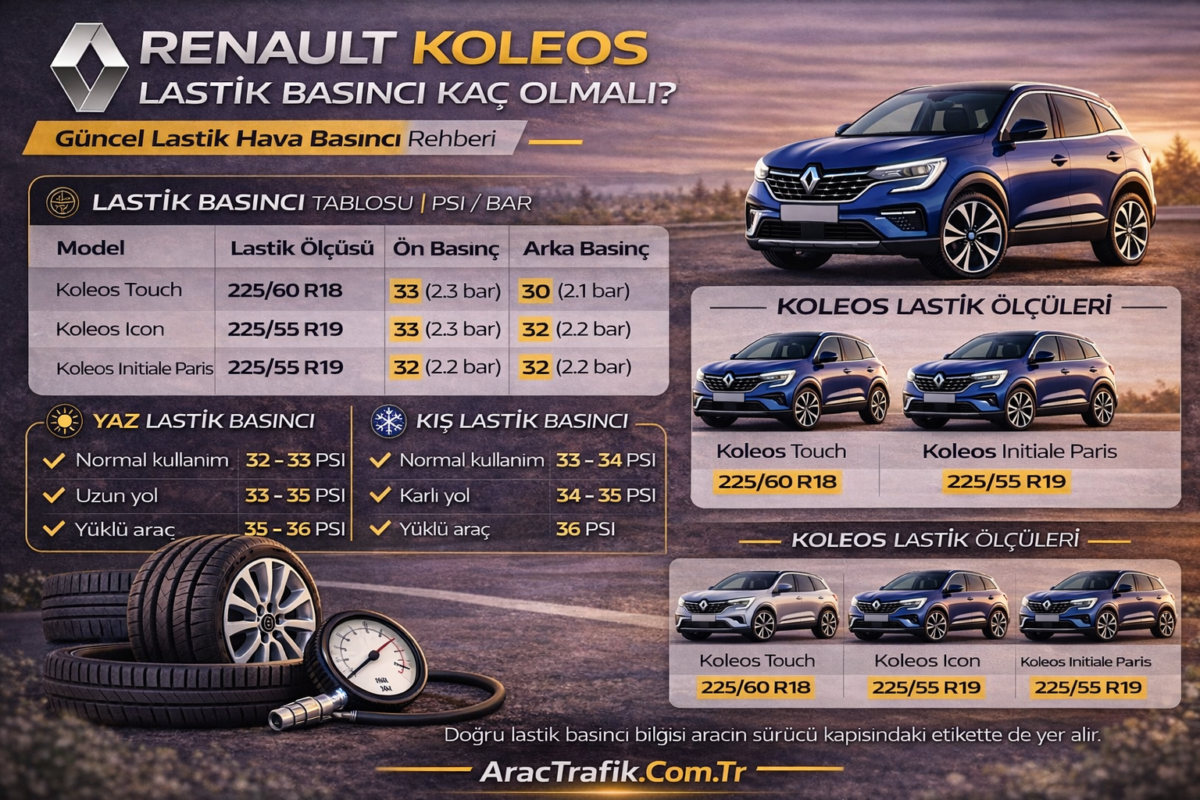 Renault Koleos Lastik Basıncı
