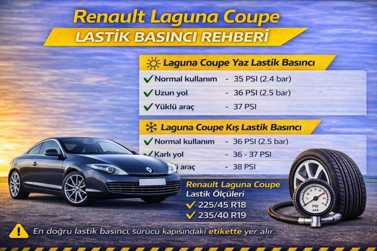 Renault Laguna Coupe Lastik Basıncı