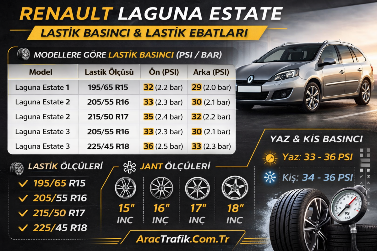 Renault Laguna Estate Lastik Hava Basıncı