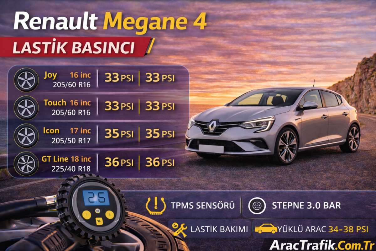 Renault Megane 4 lastik basıncı