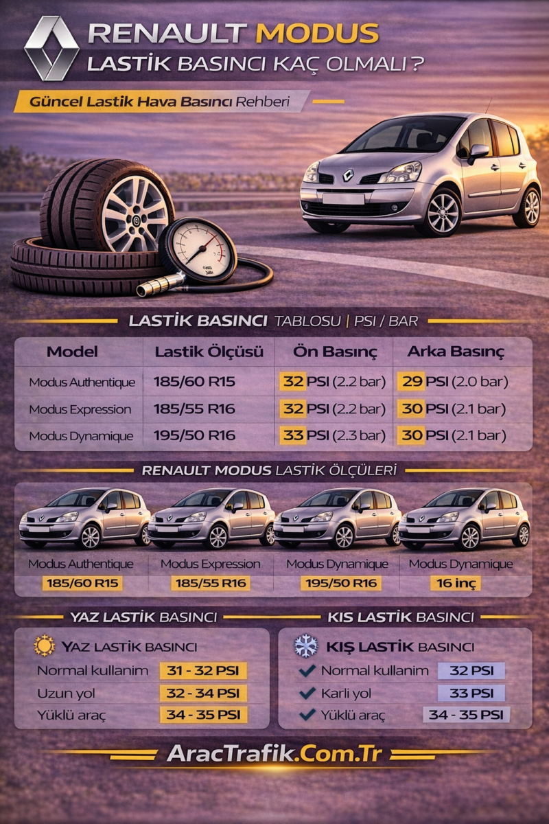Renault Modus Lastik Basıncı