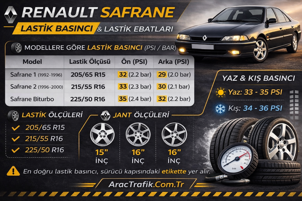 Renault Safrane Lastik Basıncı