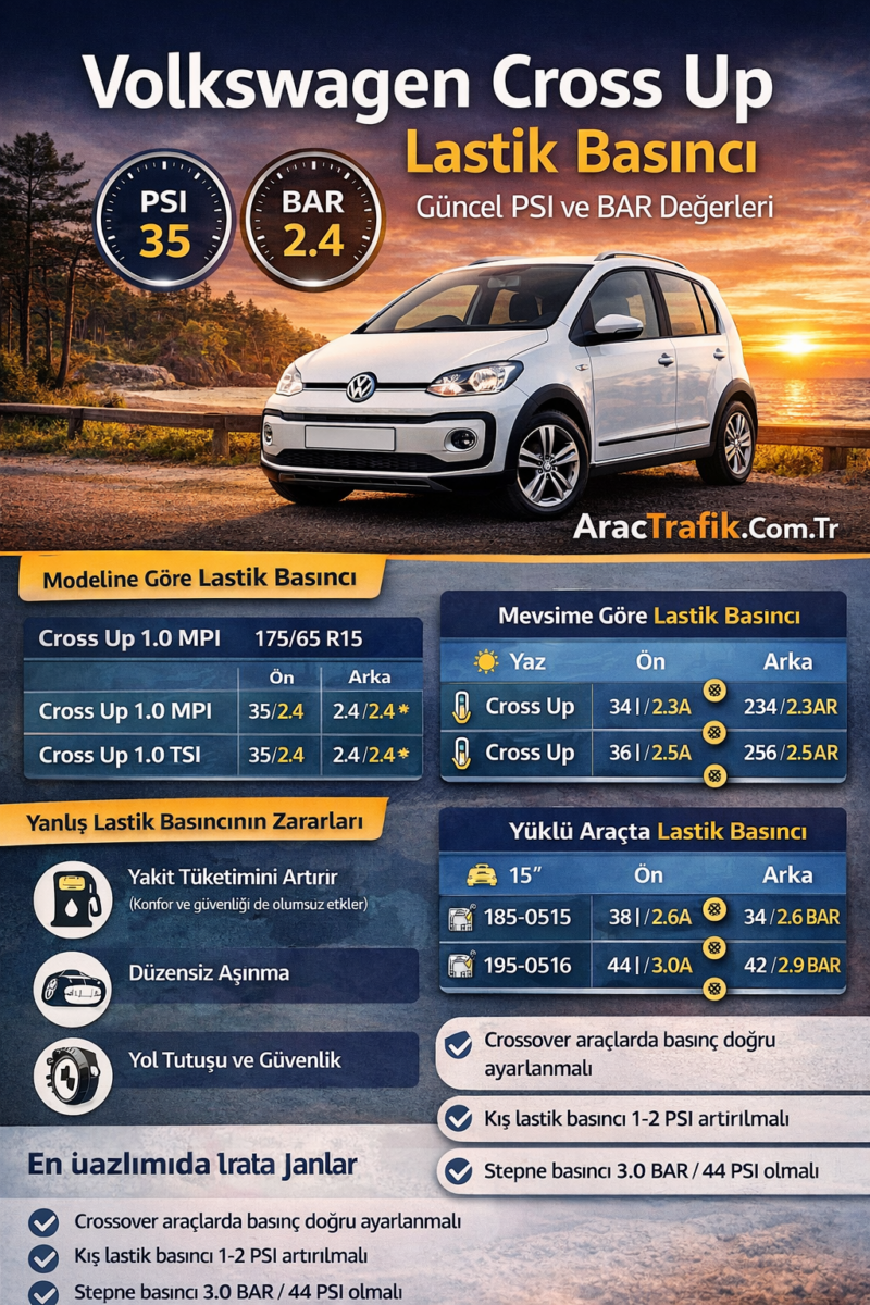 Volkswagen Cross Up Lastik Basıncı