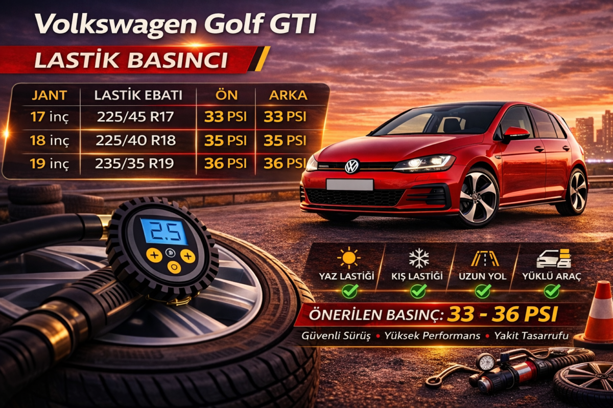 Volkswagen Golf GTI lastik basıncı Volkswagen Golf GTI lastik basıncı