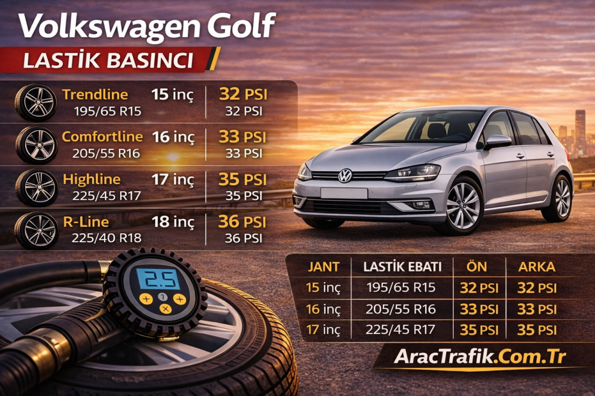 Volkswagen Golf Lastik Basıncı