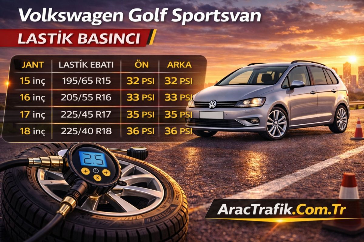Volkswagen Golf Sportsvan lastik basıncı