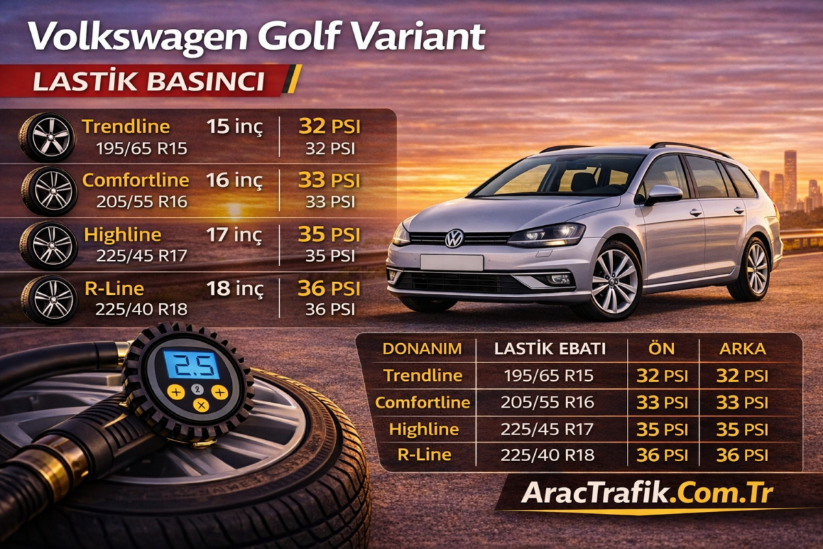 Volkswagen Golf Variant lastik basıncı