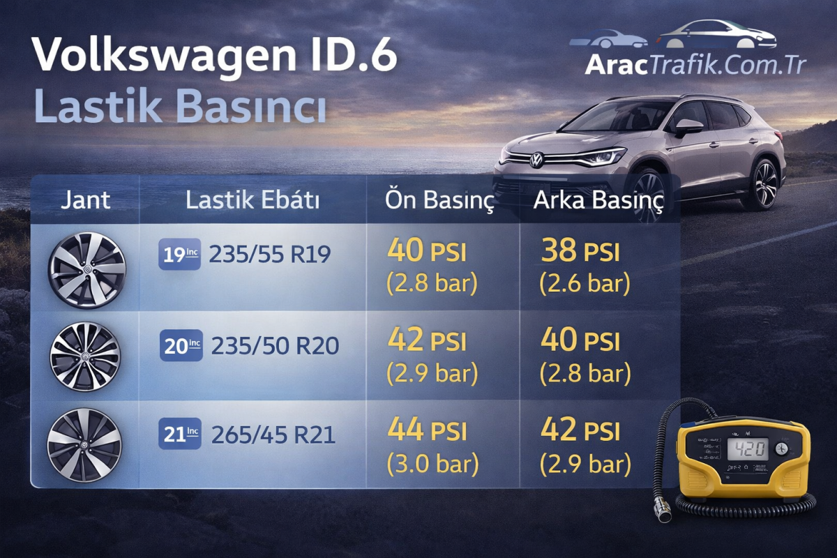 Volkswagen ID.6 Lastik Basıncı Volkswagen ID.6 Lastik Basıncı