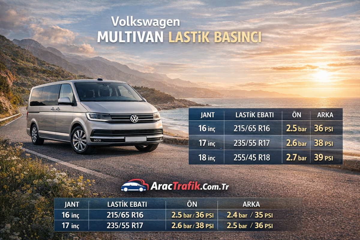 Volkswagen Multivan Lastik Basıncı Volkswagen Multivan Lastik Basıncı