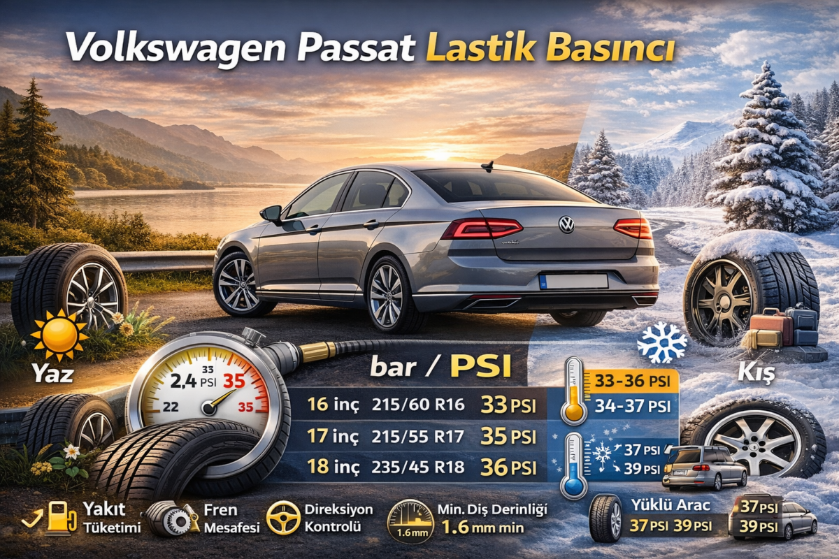 Volkswagen Passat Lastik Basıncı Volkswagen Passat Lastik Basıncı