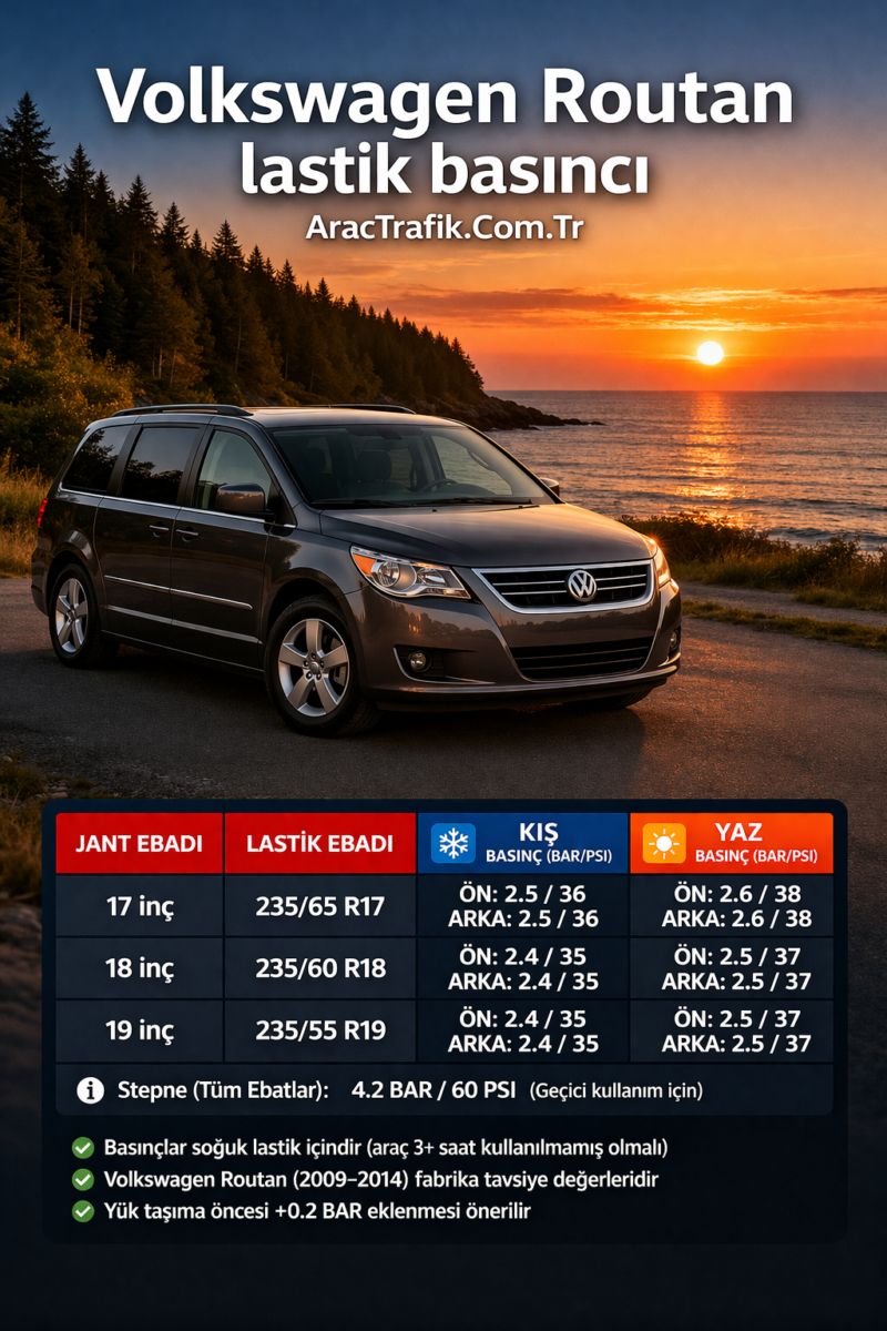Volkswagen Routan lastik basıncı Volkswagen Routan lastik basıncı