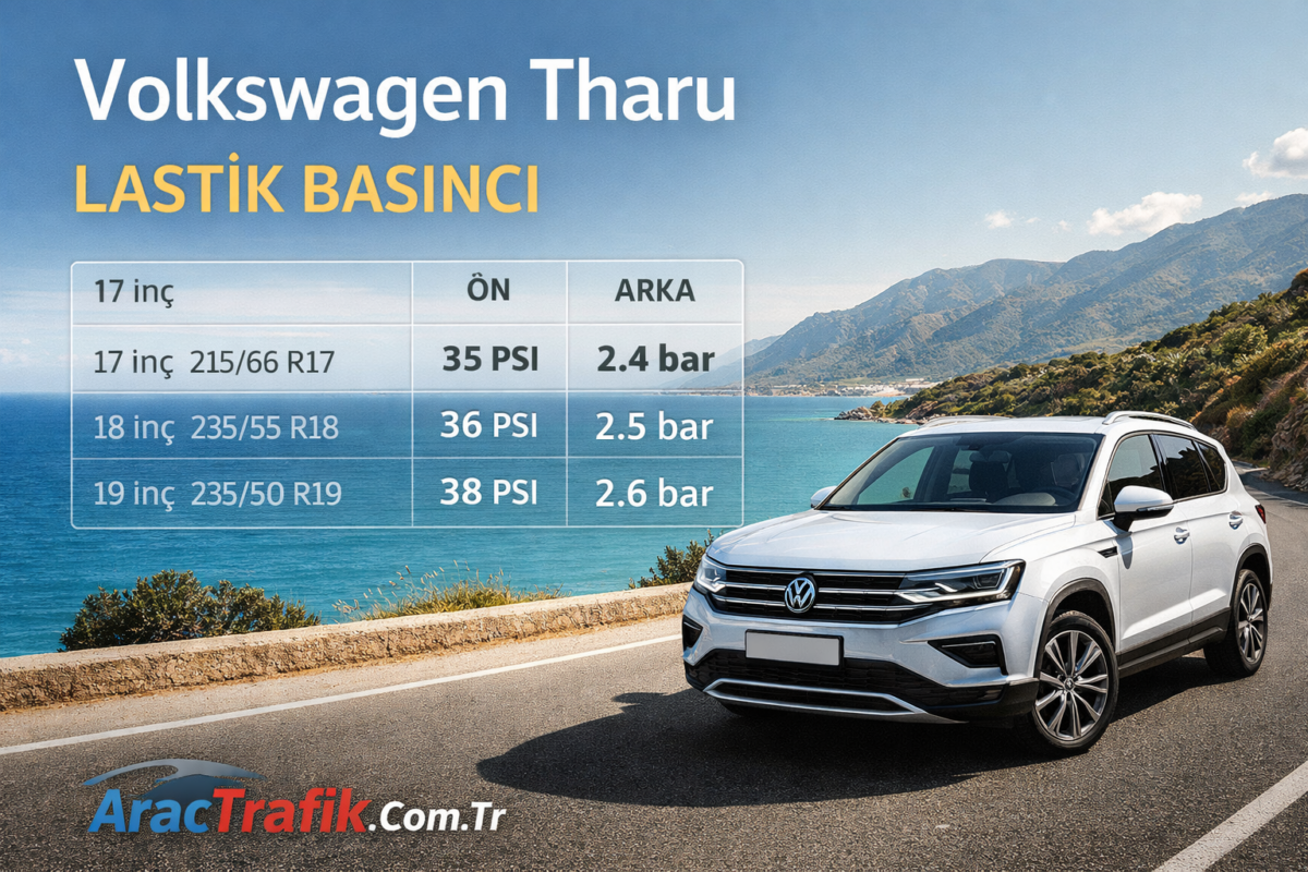 Volkswagen Tayron lastik basıncı Volkswagen Tayron lastik basıncı