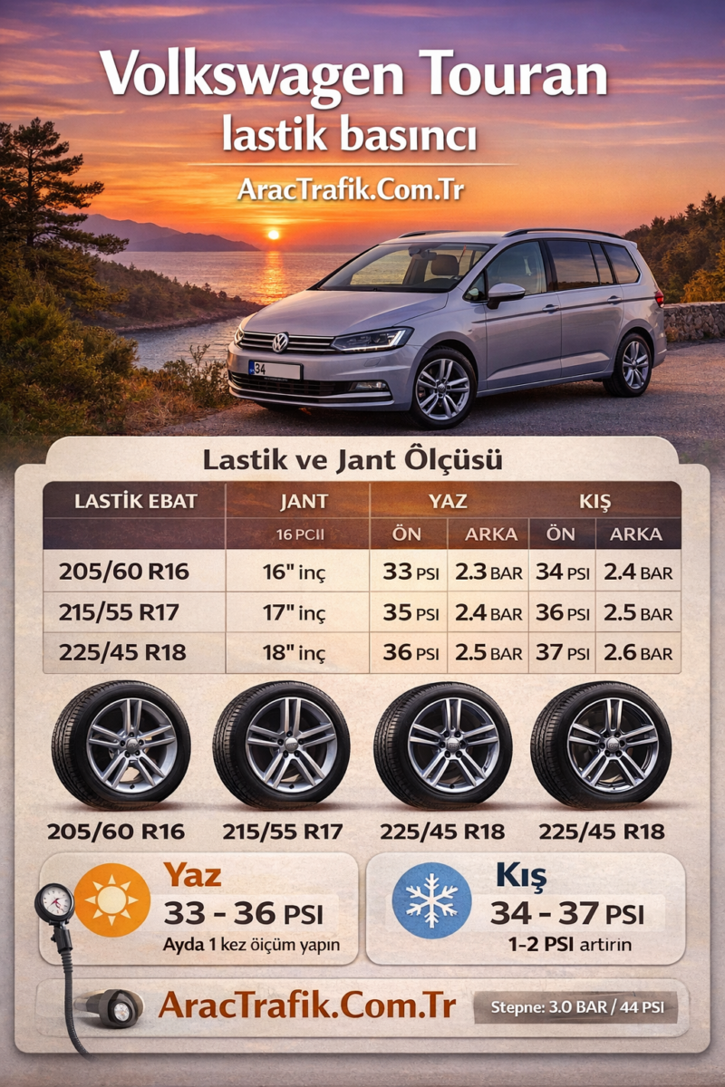 Volkswagen Touran Lastik Basıncı