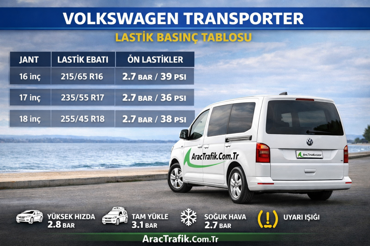 Volkswagen Transporter lastik basıncı