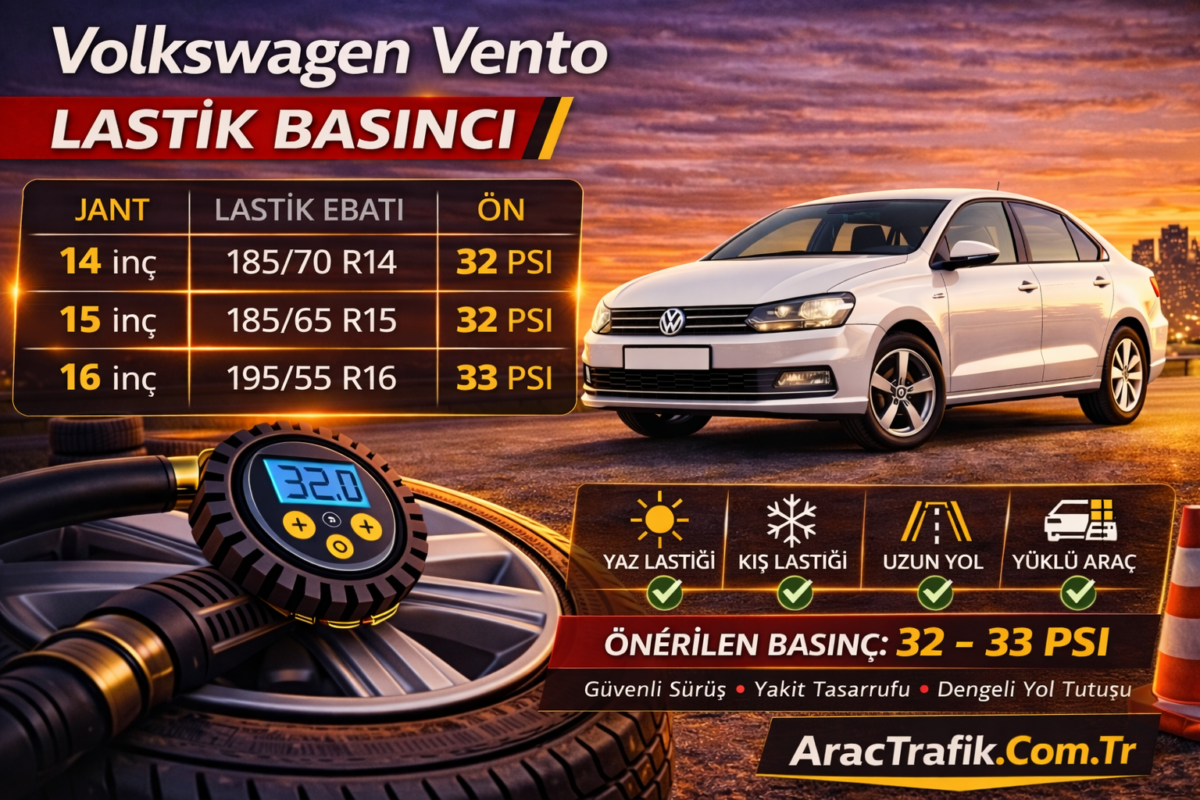 Volkswagen Vento Lastik Basıncı Volkswagen Vento Lastik Basıncı