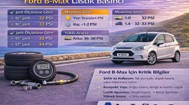 Ford B-Max Lastik Basıncı (Güncel Değerler ve Detaylı Rehber)