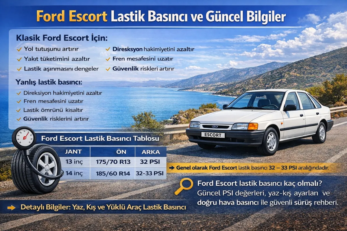 Ford Escort lastik basıncı