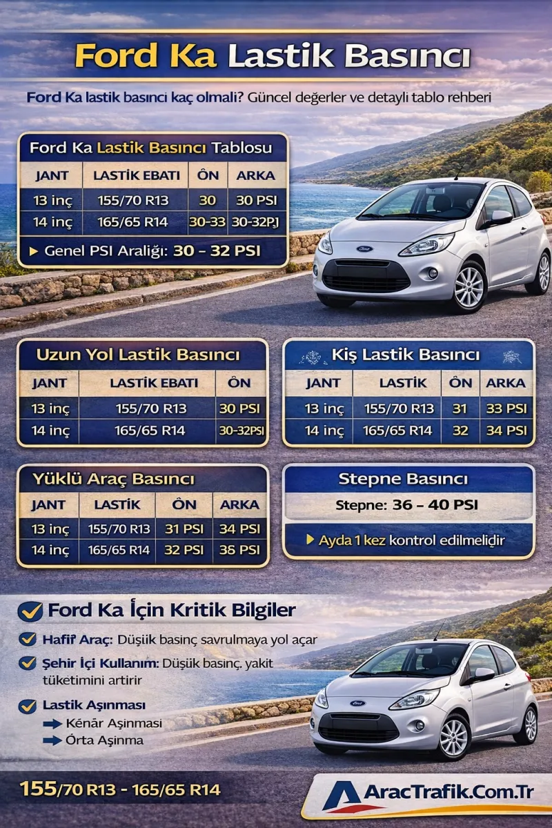 Ford Ka Lastik Basıncı Ne Kadar